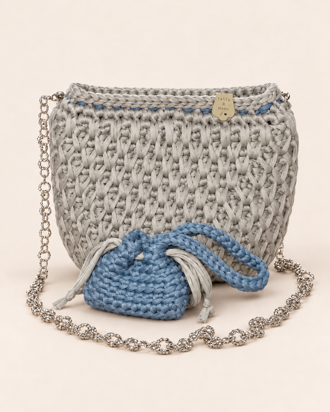 MaiaKarma – Borsa a uncinetto con mini pochette inclusa