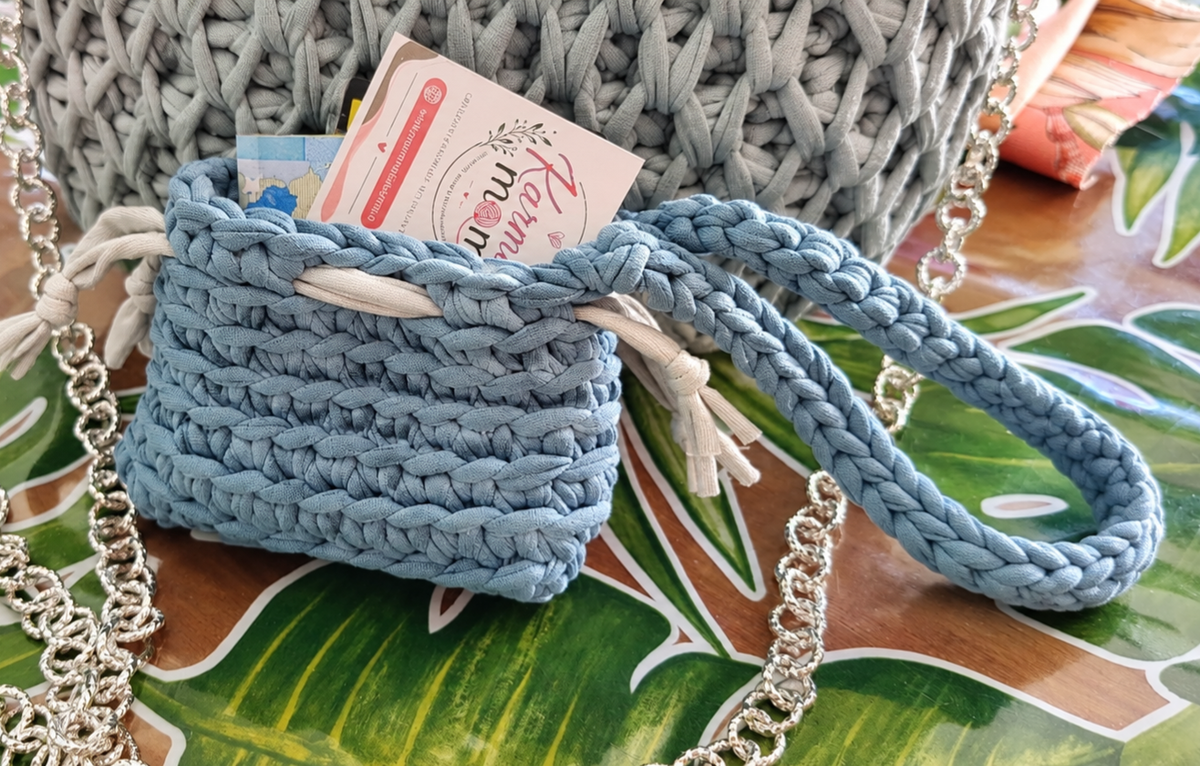 MaiaKarma – Borsa a uncinetto con mini pochette inclusa