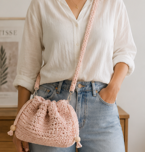 BonBonKarma – Borsa morbida handmade all'uncinetto